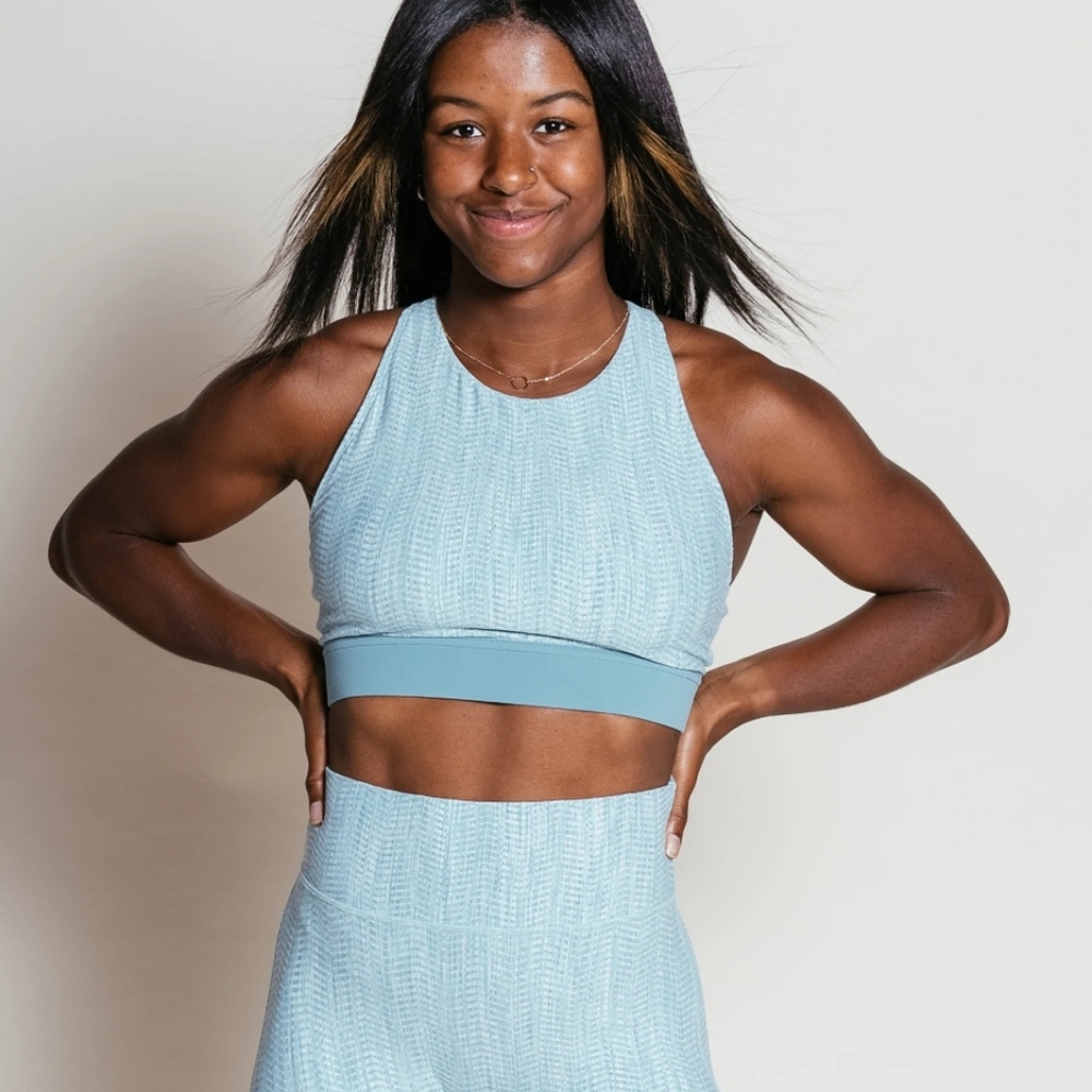P'tula Peak Sports bra in color Spruce Size small